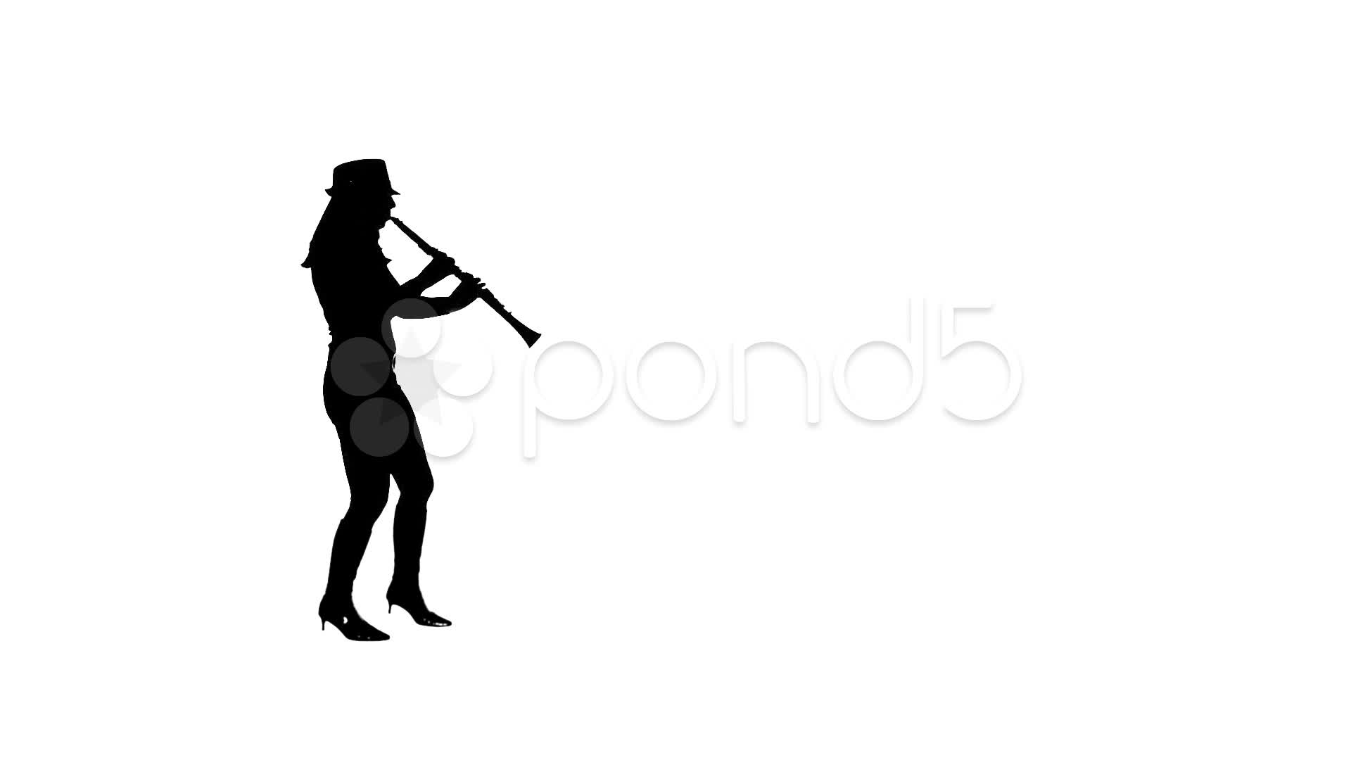 1920x1080 Clarinet Girl Silhouette ~ Hi Res Video