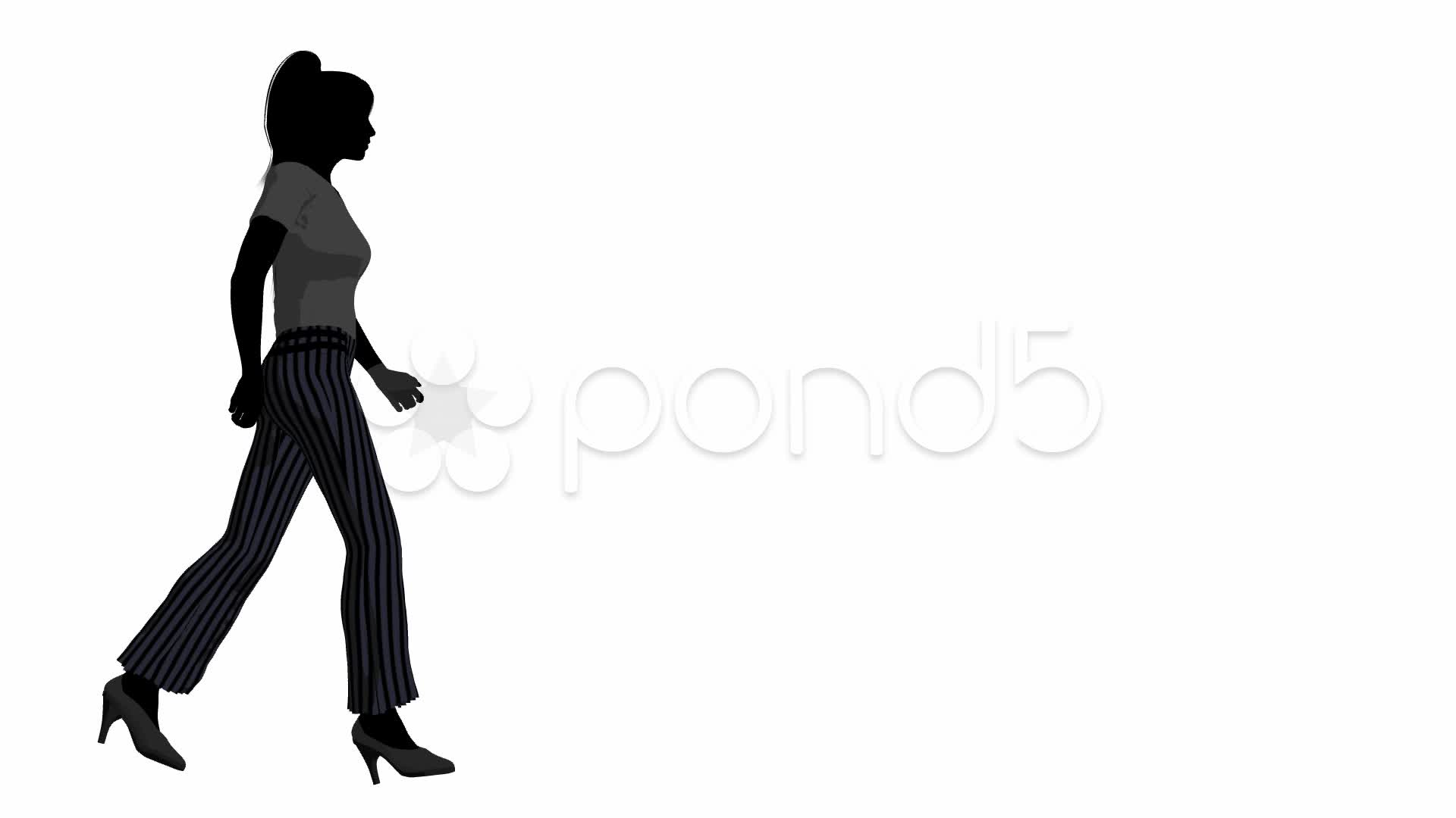 1920x1080 Female Business Executive Walking On A White Background ~ Footage