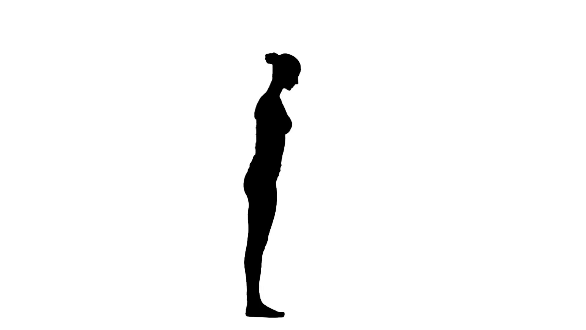 1920x1080 Female Silhouette Young Woman Doing Yoga Exercises. White. Slow