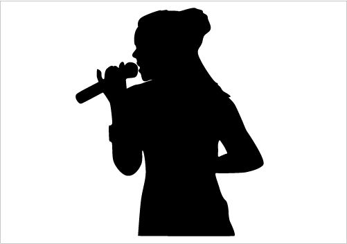 501x352 Girl Singing Silhouette Vector