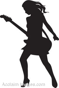 200x300 Guitar Girl Singer Clipart