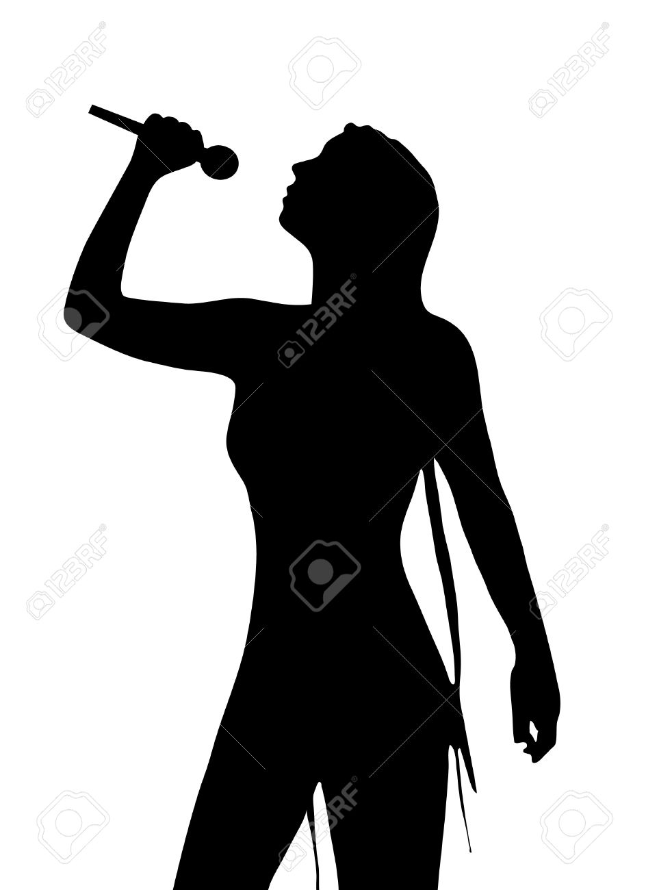 944x1300 Keyboard Player And Female Singer Silhouettes Performing Motion