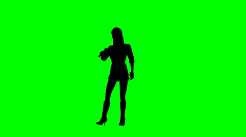 480x268 Video Female Singer In Silhouette On A Green Screen ~