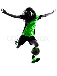 240x320 Two Women Playing Soccer Players In Silhouette Isolated On White