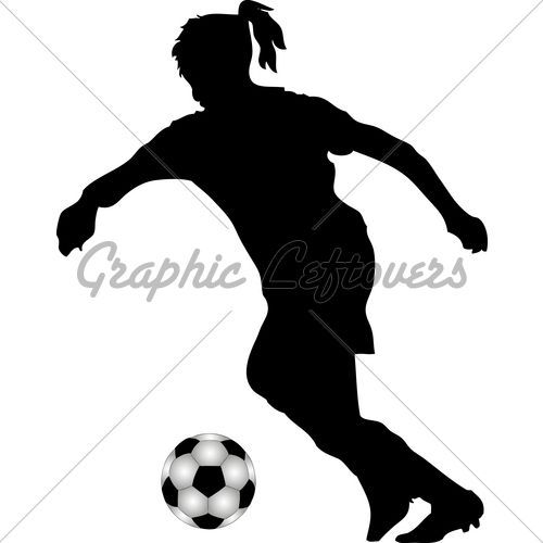 500x500 Girl Soccer Player Silhouette