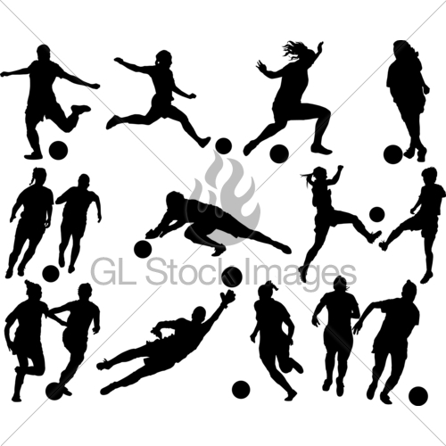 500x500 Girl Soccer Silhouette Vector Images Free Download