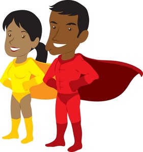 281x300 Superhero Silhouette Clipart Male And Female Free