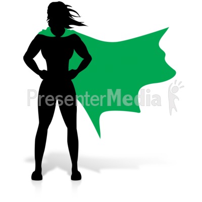 400x400 A Silhouette Image Of A Female Superhero With Cape That You Can
