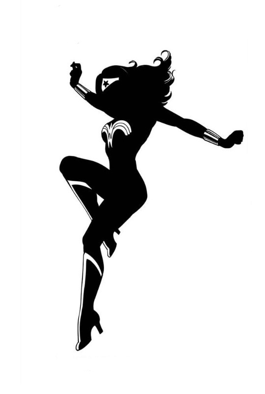 540x800 Female Superhero Silhouette Clipart