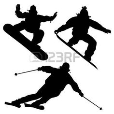 236x236 Silhouette Set Of Different Winter Sports Skiing Part 1 Stock