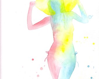 340x270 Surf Girl Painting Etsy