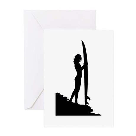 460x460 Surfer Girl Greeting Cards