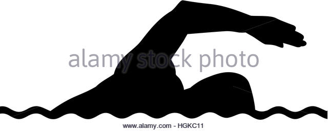 640x256 Swimmer Silhouette Clip Art
