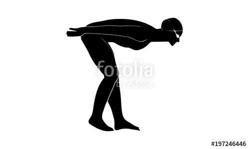 500x300 Vector Silhouette Of Female Swimmers Stock Image And Royalty Free