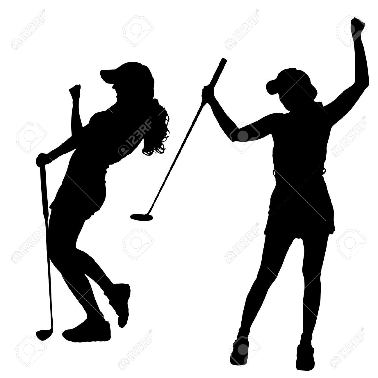 1300x1300 Girl Golfer Silhouette Clipart