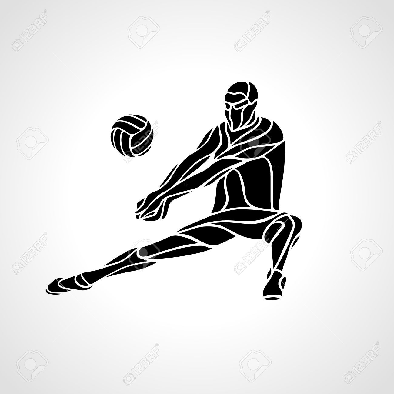 1300x1300 Volleyball Player Receiving Feed Silhouette Of A Abstract Ripping