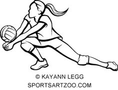236x179 Woman Beach Volleyball Player With Flowing Net By Sportsartzoo