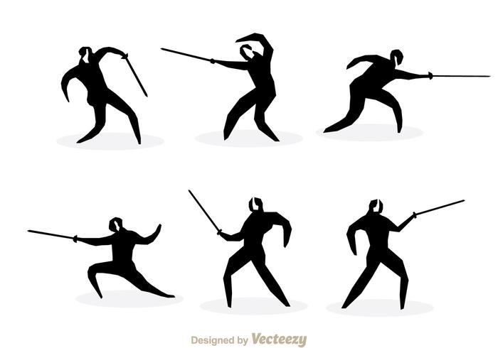 700x490 Fencing Silhouette Vectors