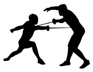 320x249 Fencing Silhouette Decal Sticker