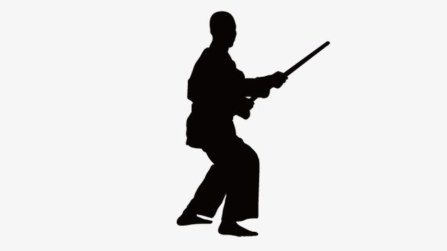 650x366 Fencing Silhouette Figures, Chinese Kong Fu, Vector Silhouette