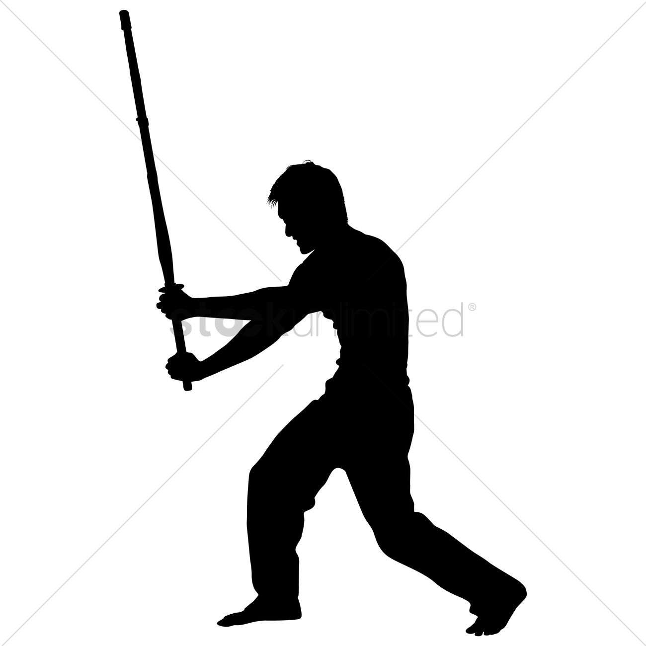1300x1300 Silhouette Of A Man With Fencing Rapier Vector Image