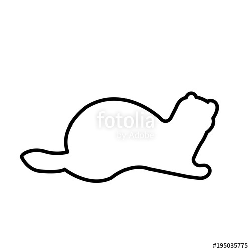 500x500 Ferret Silhouette Outline On White Background Stock Image