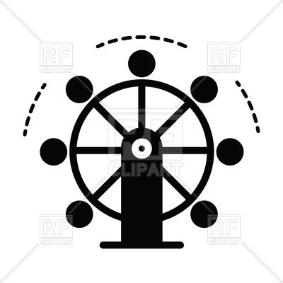 400x400 Ferris Wheel Silhouette Royalty Free Vector Clip Art Image