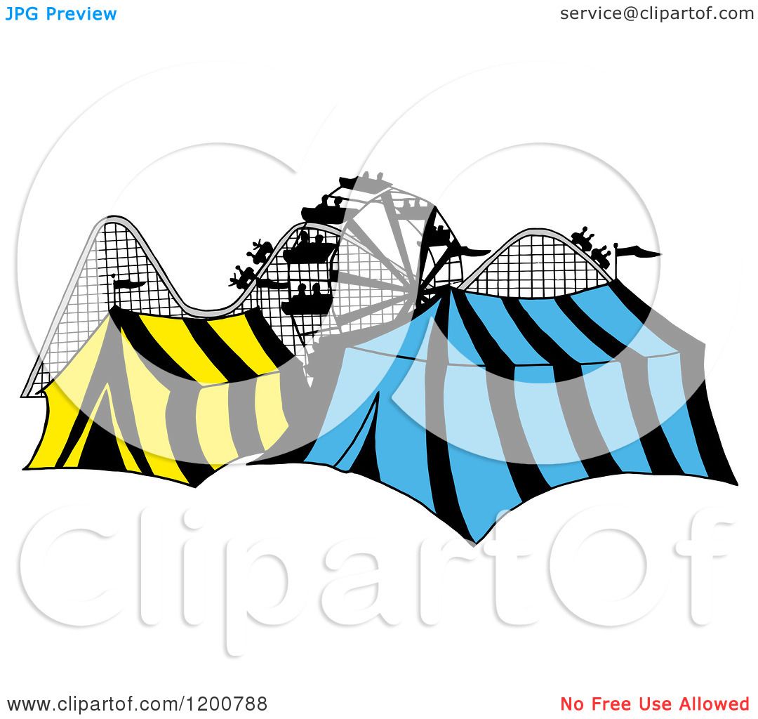 1080x1024 Cartoon Of Ferris Wheel Roller Coasternd Circus Tents In