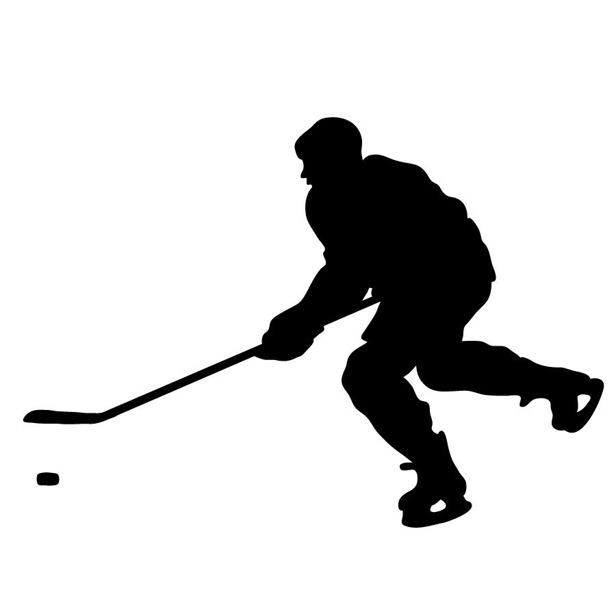 900x900 Hockey Player Sport Silhouette Vinyl Wall Decal ~ Item 0265w