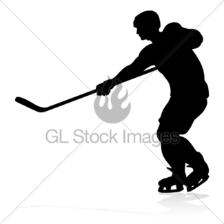 325x325 Ice Hockey Player Silhouette Gl Stock Images