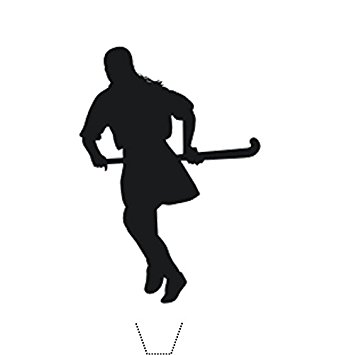 342x355 Novelty Field Hockey Silhouette 12 Edible Stand Up Wafer Paper