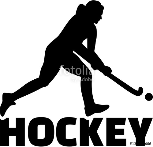 500x478 Female Field Hockey Player With Hockey Word Stock Image