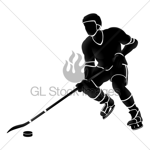 500x500 Ice Hockey Player Sports Silhouette Gl Stock Images