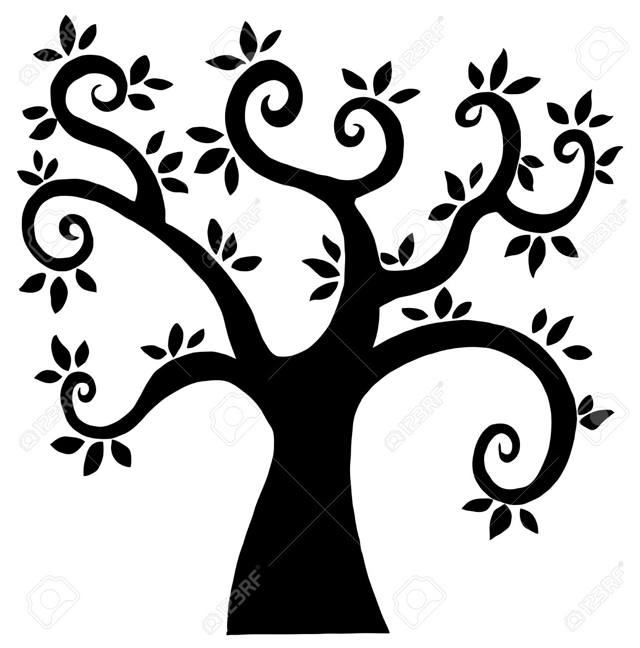 1285x1300 Tree Cartoon Black And White Collection
