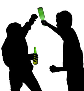 297x320 Silhouette Drunk Men Fights