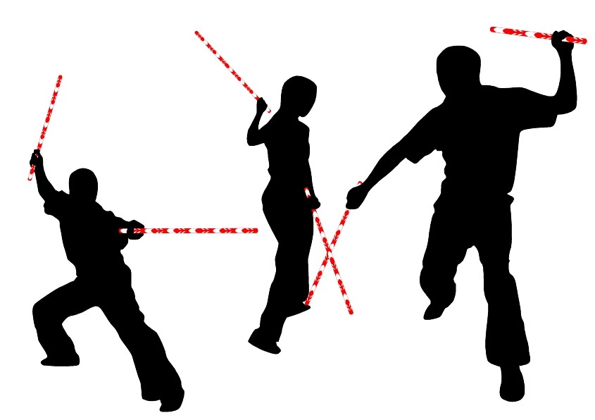845x596 Silhouette Stick Fighting