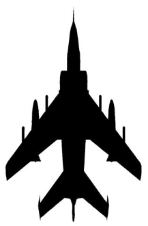217x330 Fighter Jet Silhouette 4 Decal Sticker