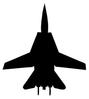 299x330 Fighter Jet Silhouette 5 Decal Sticker