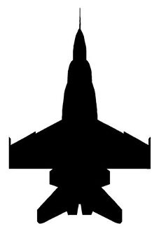 227x330 Fighter Jet Silhouette 6 Decal Sticker