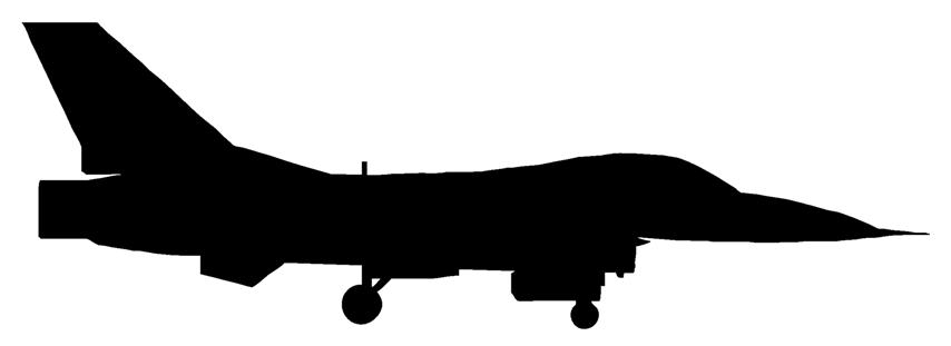 854x311 Fighter Jet Silhouette Sideview 2 Decal Sticker