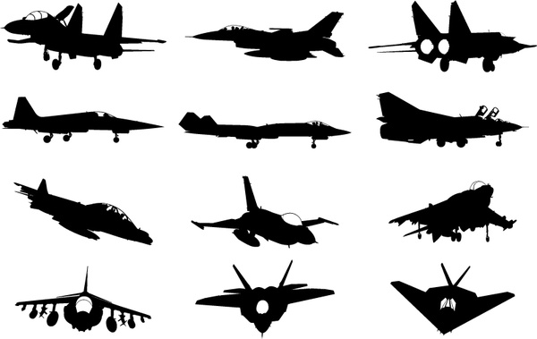 600x379 Fighter Plane Silhouette Free Vector Download (5,637 Free Vector