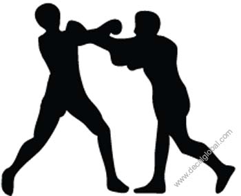 350x285 Fighting Silhouette Decal 61