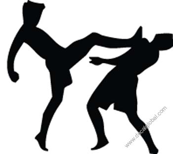 350x313 Fighting Silhouette Decal 7
