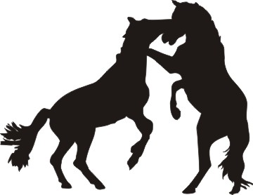 360x278 Horses Silhouette Decal 6x4.5