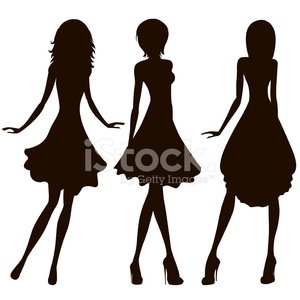 300x300 Woman Body Figure Silhouettes Vector Art Premium Clipart
