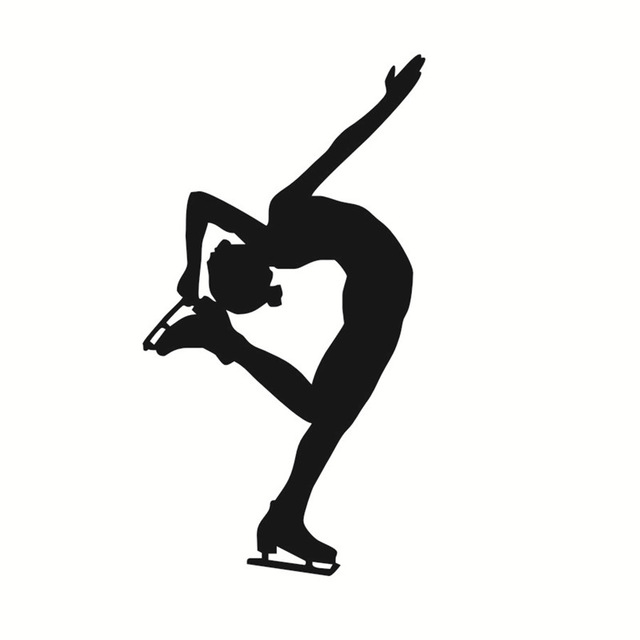 640x640 Silhouette Girls Ice Skater Dance Wall Sticker Self Adhesive Art