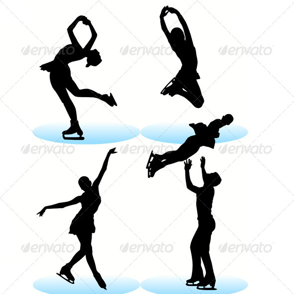590x590 Figure Skating Silhouettes Set By Kaludov Graphicriver