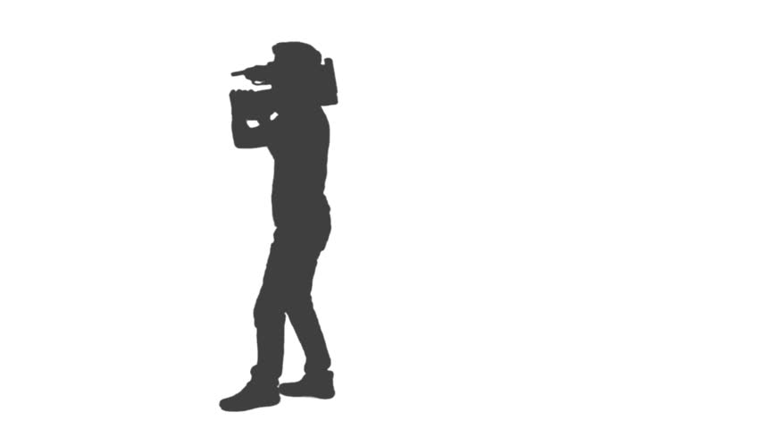 852x480 Silhouette Of Cameraman Walking With Camera And Shooting A Film