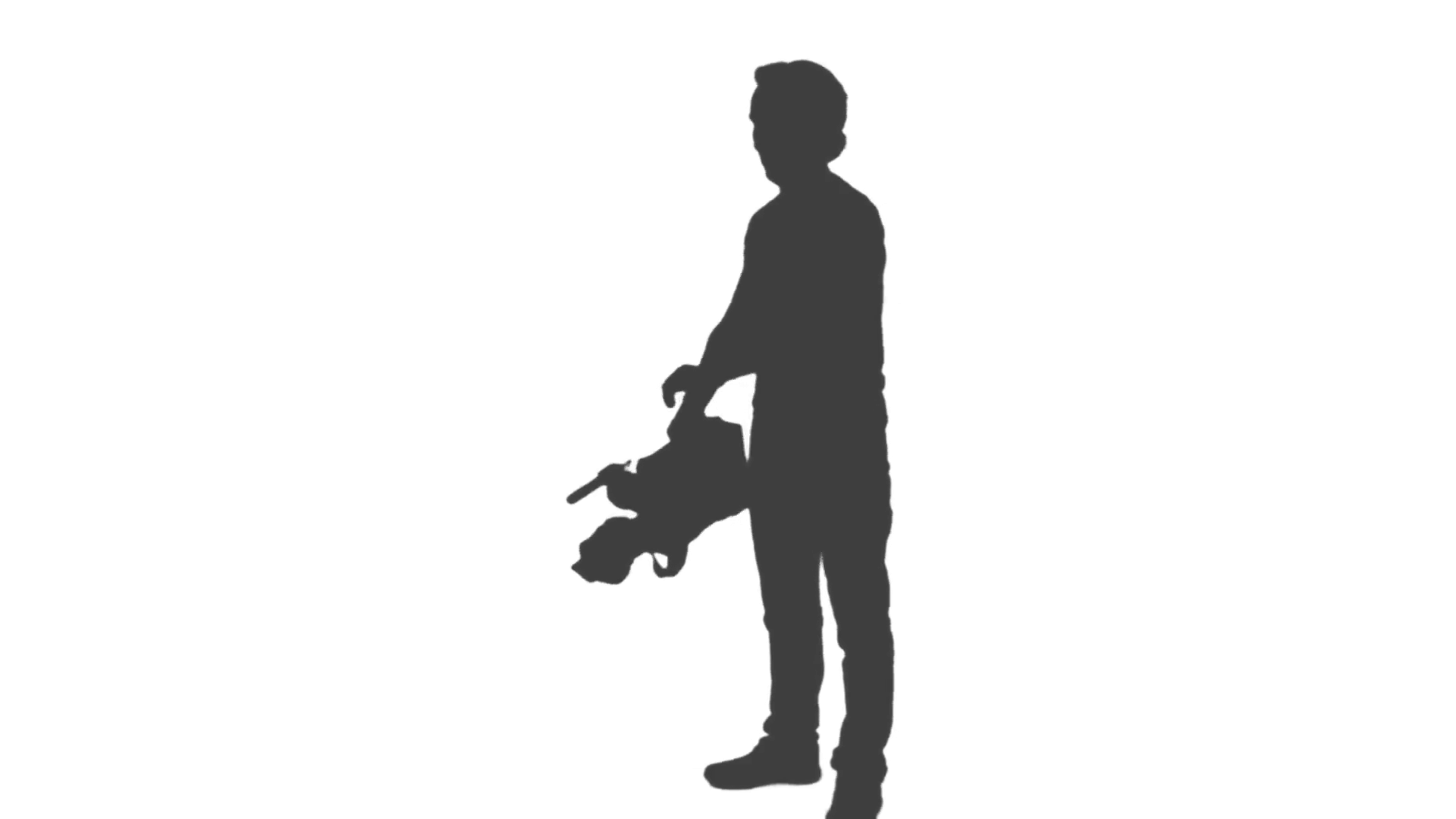 1920x1080 Silhouette Of Cameraman With A Camera Standing And Shooting A Film