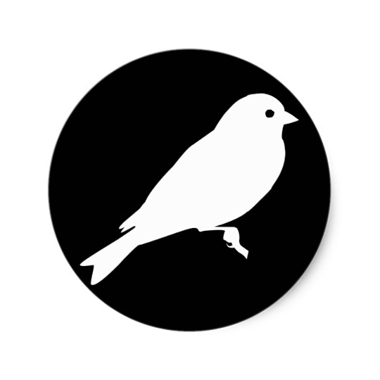540x540 White American Goldfinch Silhouette Classic Round Sticker